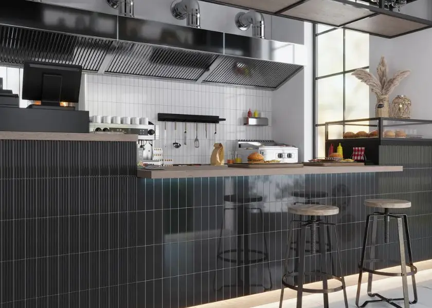 Mini Bar Dapur Keramik Motif Subway Tile